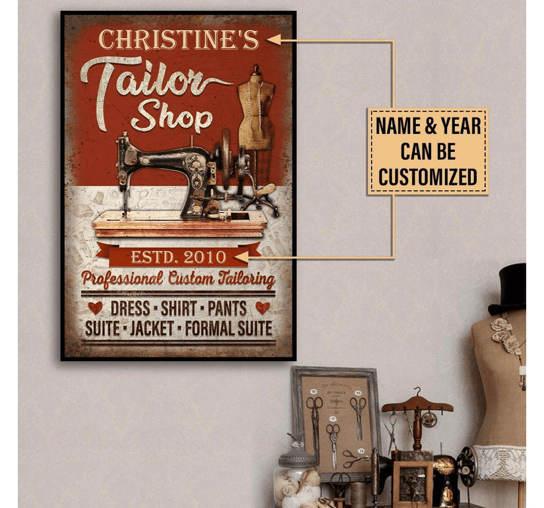 Poster, Canvas - Personalized Tailor Shop Professional Customized Print Framed Wall Art