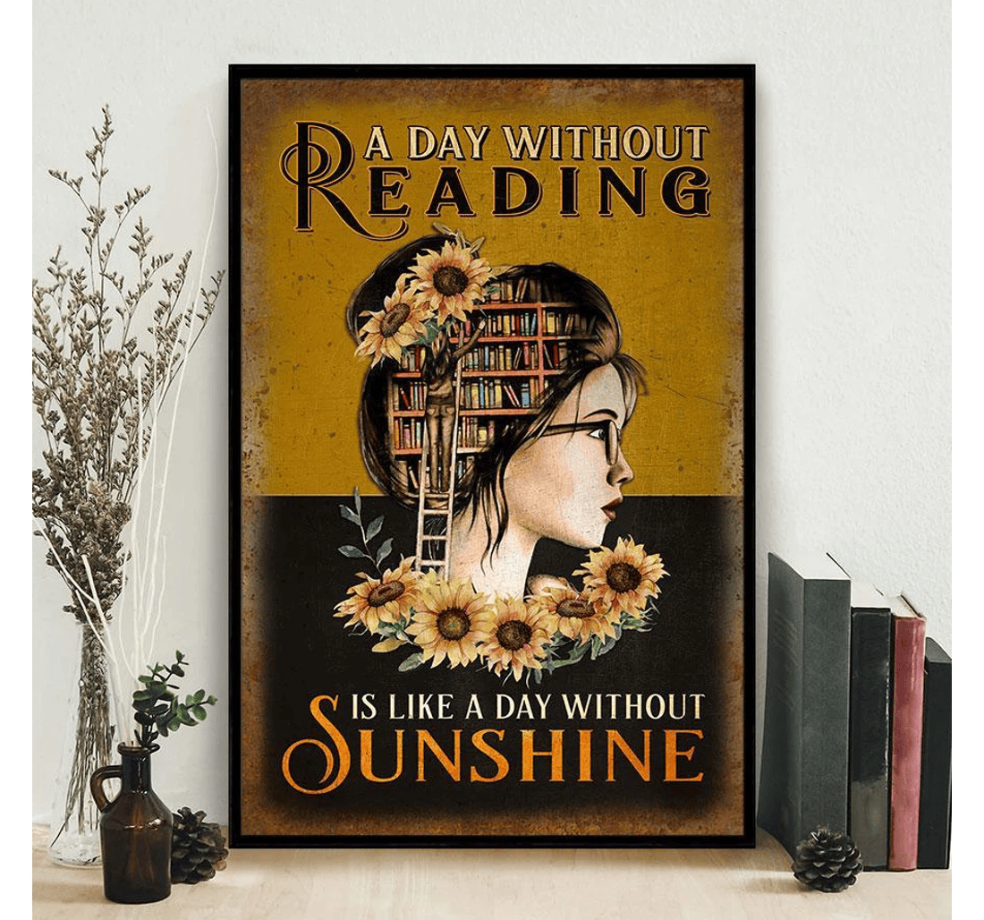 Poster, Canvas - Reading A Day Without Sunshine Customized Print Framed Wall Art