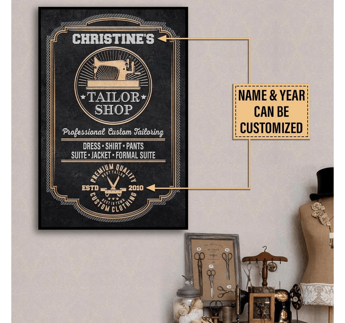 Poster, Canvas - Personalized Tailor Shop Custom Clothing Customized Print Framed Wall Art