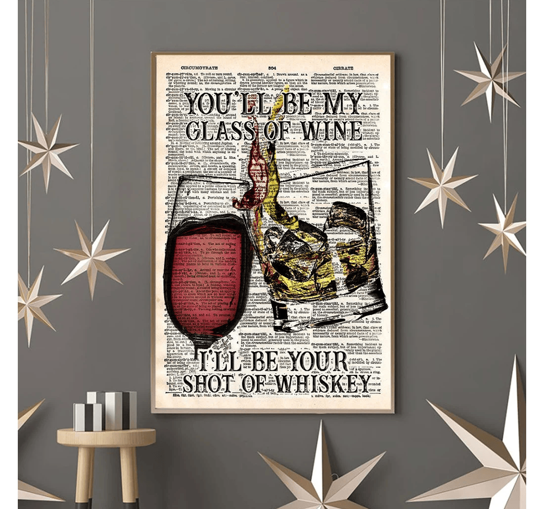 Poster, Canvas - Call Me Your Shot Of Whiskey Valentine Print Framed Wall Art