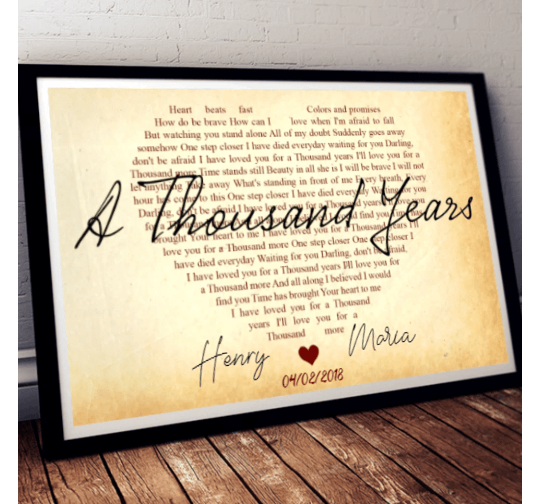 Poster, Canvas - Vhh Couple Valentine A Thousand Years Personalized Landscape Print Framed Wall Art