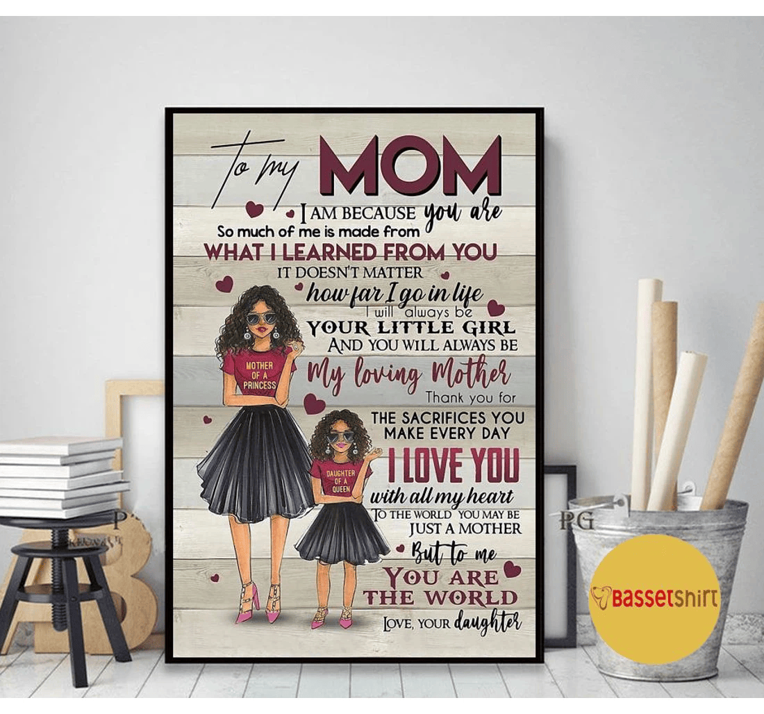 Poster, Canvas - Black Daughter To My Mom Mother's Day Mother 0921 Print Framed Wall Art