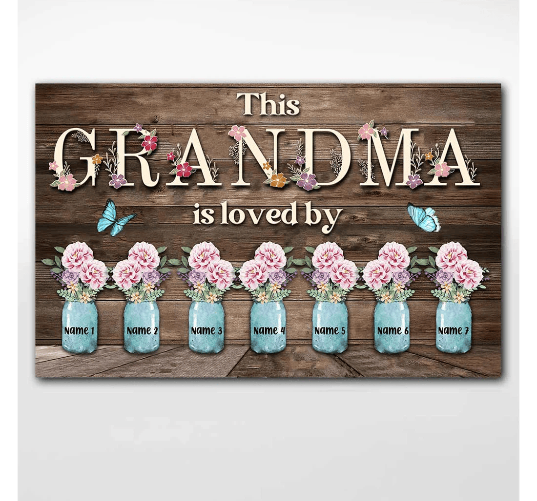 Poster, Canvas - This Grandma Is Loved By Personalized Mother's Day Print Framed Wall Art