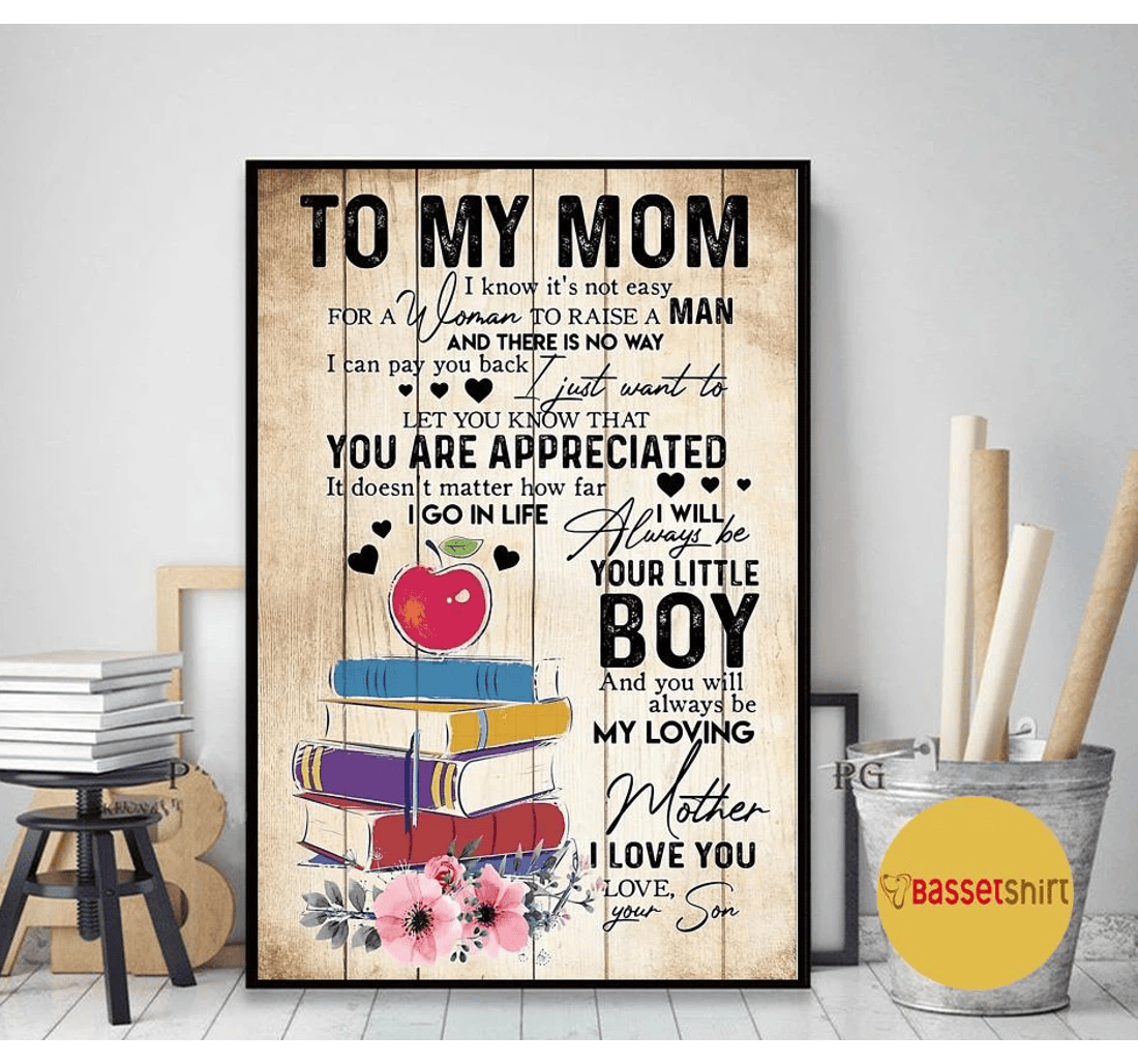 Poster, Canvas - To My Teacher Mom Floral Mother's Day Mother 0921 Print Framed Wall Art