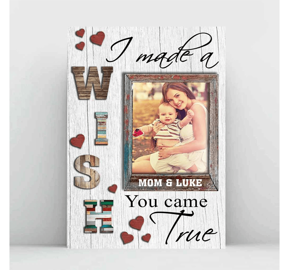 Poster, Canvas - I Made A Wish Personalized Mother's Day Print Framed Wall Art