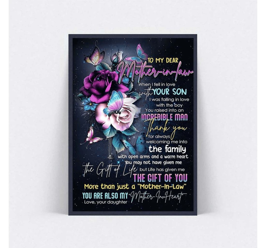 Poster, Canvas - To My Dear Mother In Law Mother In Law Mothers Day Mother In Law Mother 0921 Print Framed Wall Art