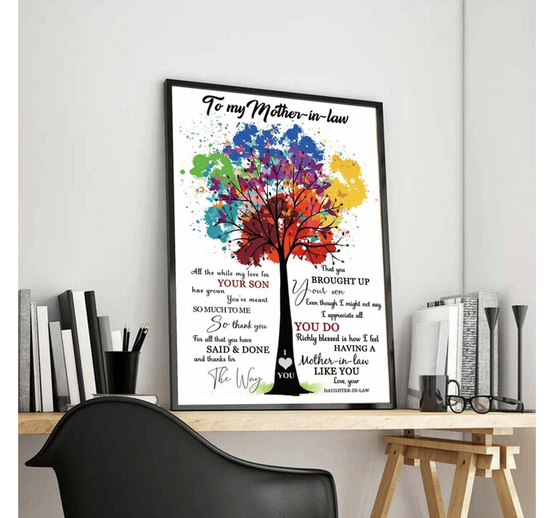 Poster, Canvas - Mother In Law Mother In Law Mothers Day From Daughter In Law Mother 0921 Print Framed Wall Art