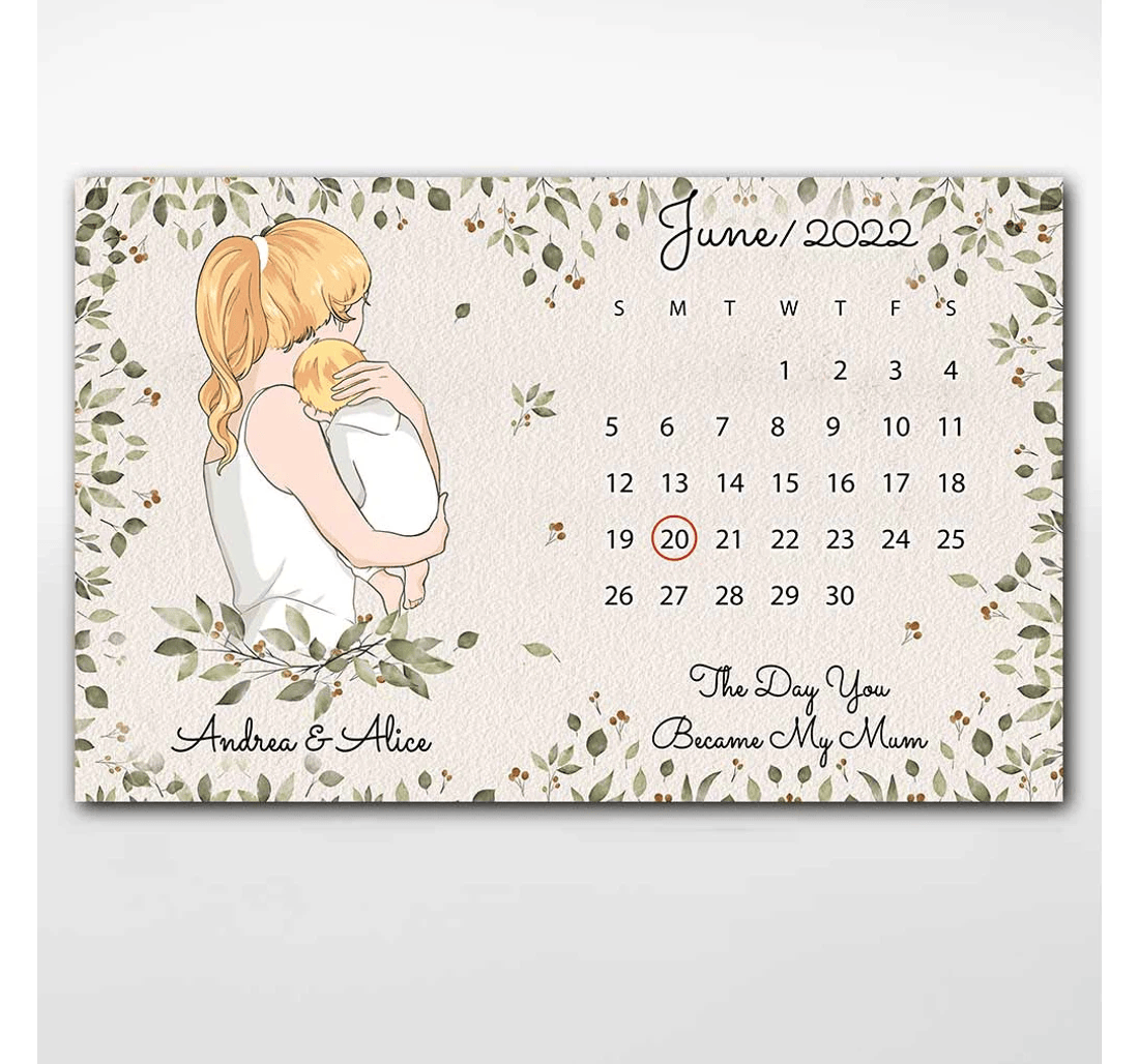 Poster, Canvas - The Day You Became My Mum Personalized Mother's Day Print Framed Wall Art