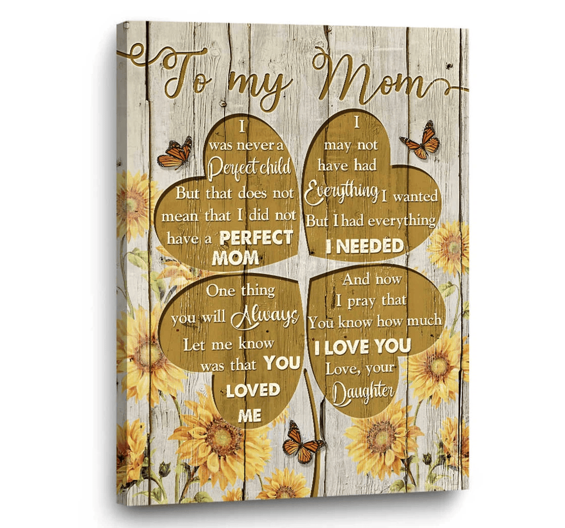 Poster, Canvas - Mom Best Mother Mother's Day To My Mom Mother 0921 Print Framed Wall Art