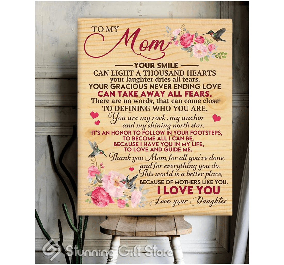 Poster, Canvas - Best Mothers Day Birthday Mom From Daughter To My Mom Mother 0921 Print Framed Wall Art