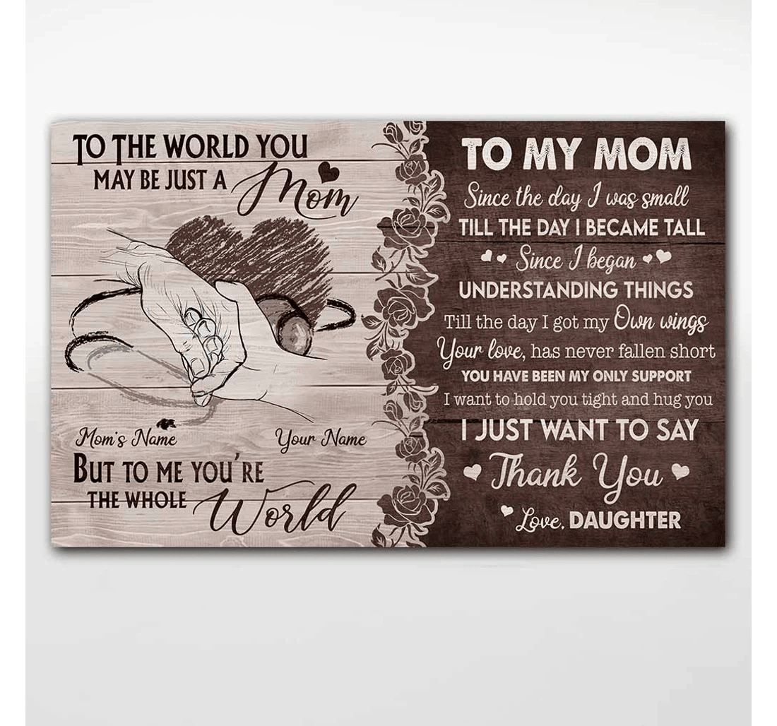 Poster, Canvas - To My Mom Personalized Mother's Day Nurse Print Framed Wall Art