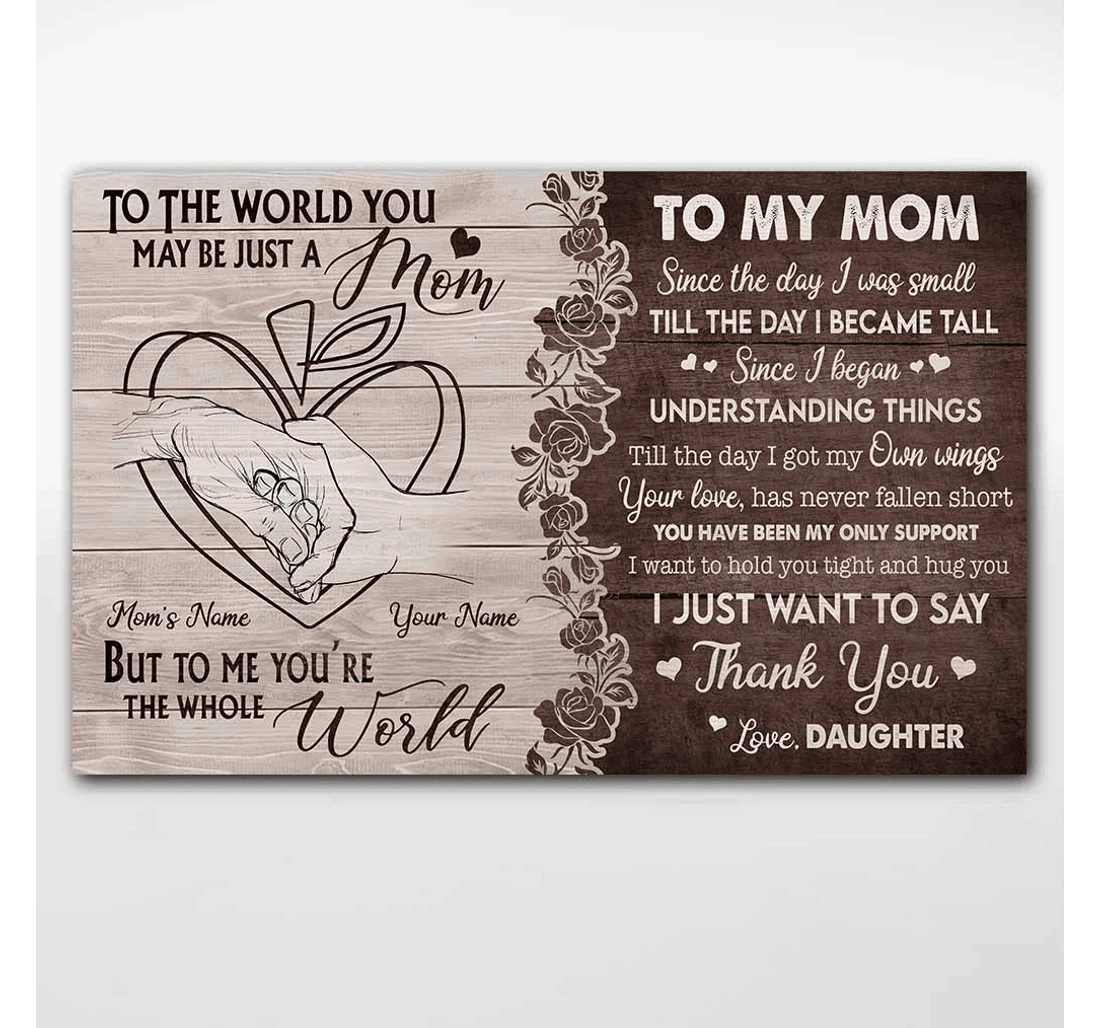 Poster, Canvas - To My Mom Personalized Mother's Day Teacher Print Framed Wall Art