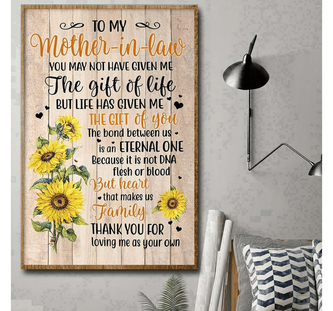 Poster, Canvas - To My Mother In Law Mother In Law Mother In Law Gift Mothers Day Mother In Law Mother 0921 Print Framed Wall Art