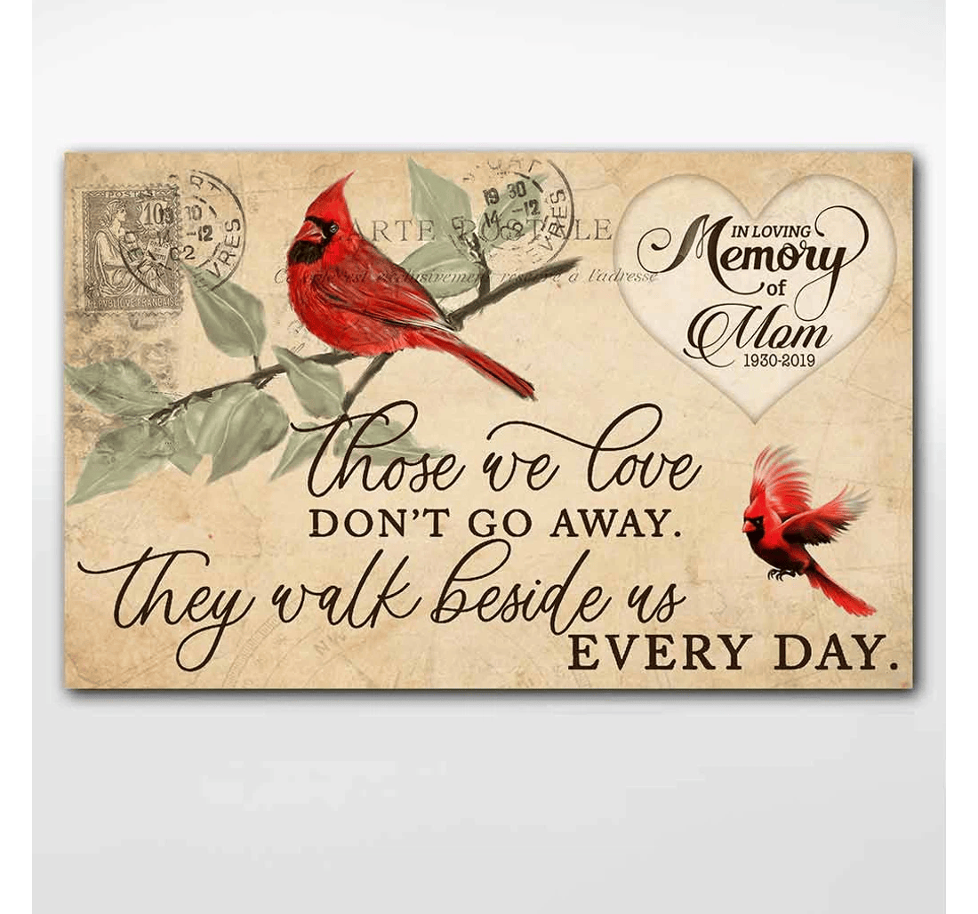 Poster, Canvas - Walk Beside Us Personalized Mother's Day Memorial Print Framed Wall Art