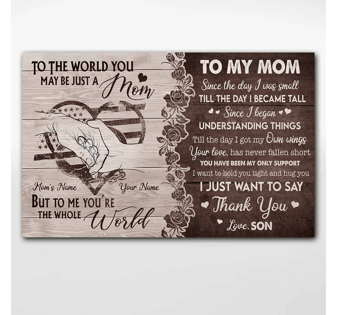 Poster, Canvas - To My Mom Personalized Mother's Day Police Officer Print Framed Wall Art