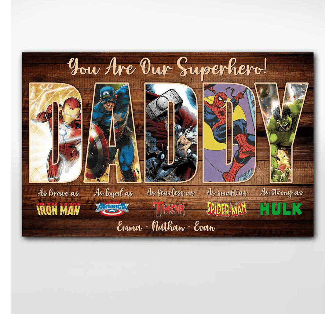 Poster, Canvas - Daddy You Are Personalized Father's Day Print Framed Wall Art