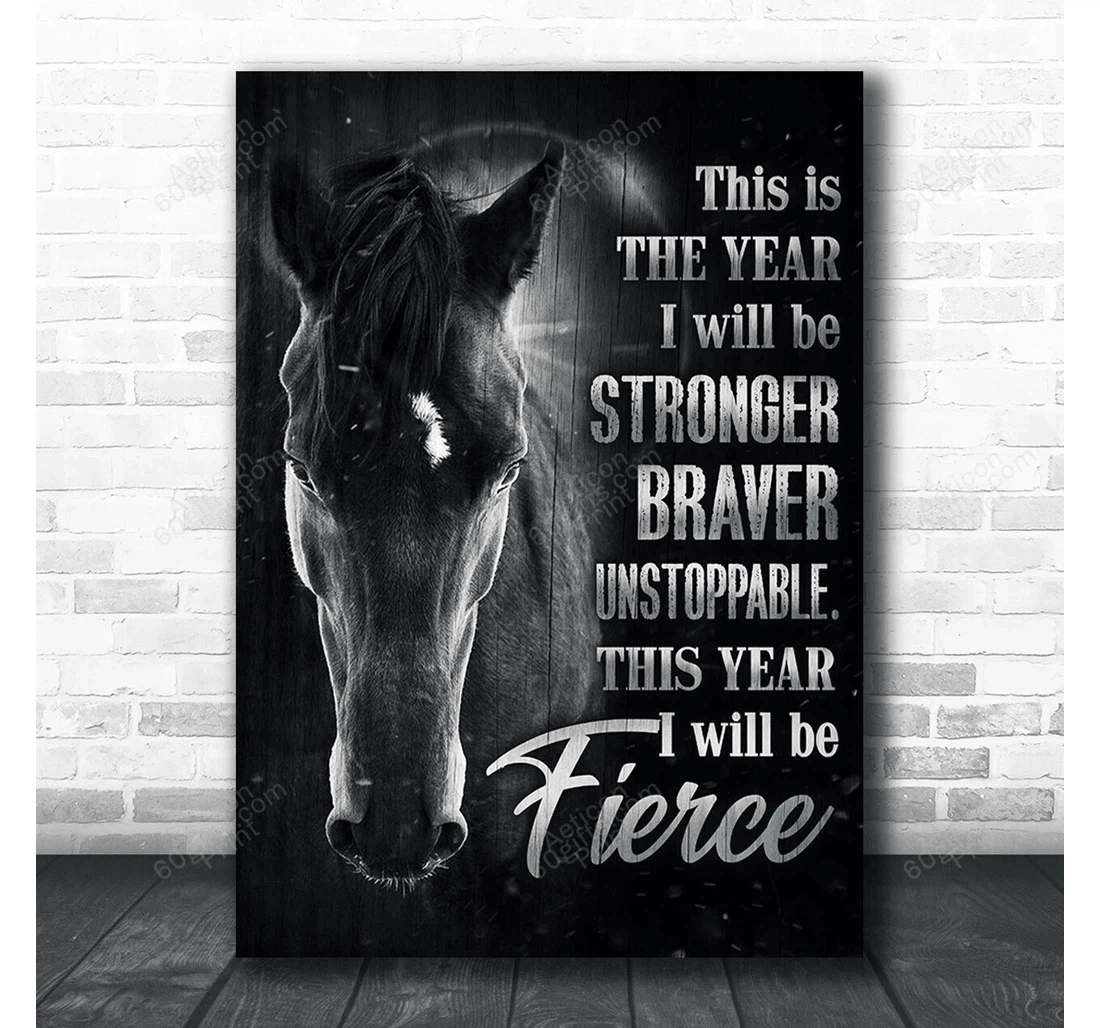 Poster, Canvas - This Year Horse Print Framed Wall Art