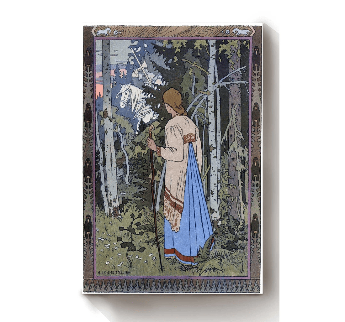 Poster, Canvas - Vasilisa The Beautiful Fairy Tales Illustrations By Ivan Bilibin 03 Print Framed Wall Art