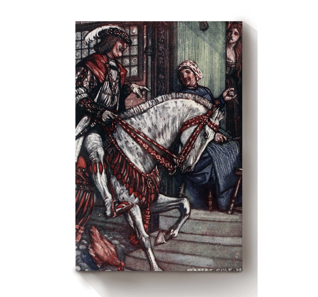 Poster, Canvas - Fairy Gold A Book Of Old English Fairy Tales Illustrations By Herbert Cole 03 Print Framed Wall Art