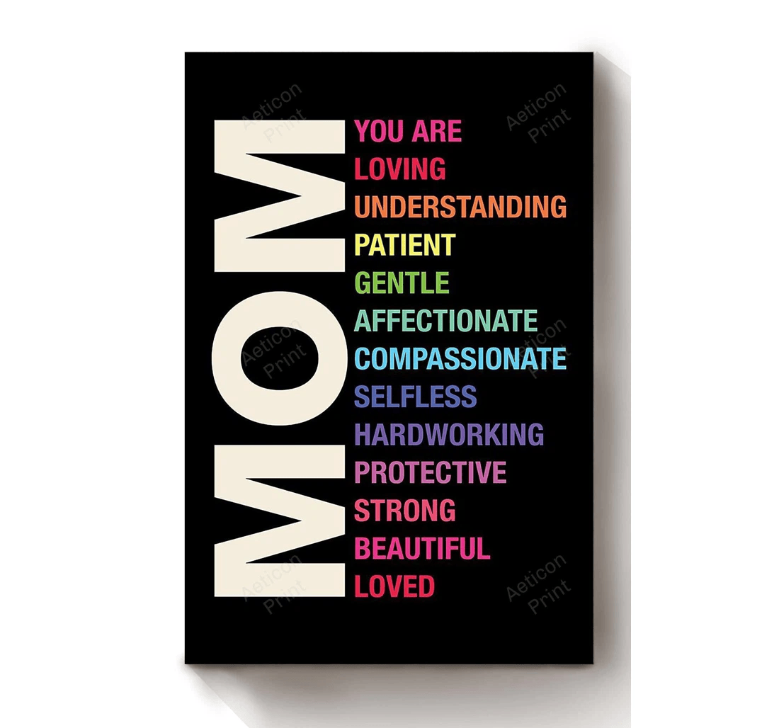 Poster, Canvas - Thankful Letter Mother In Mothers Day From Lgbt Child Print Framed Wall Art