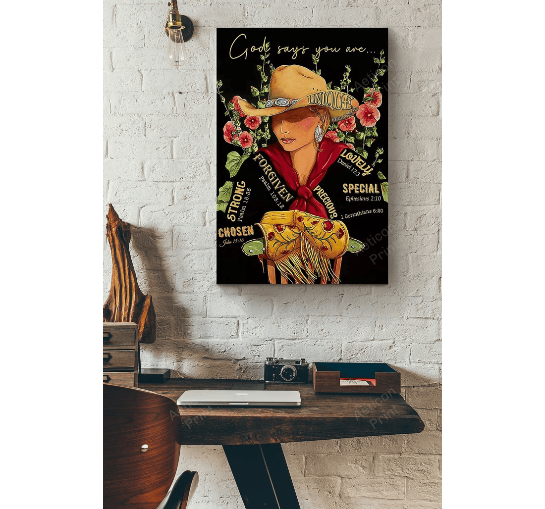 Poster, Canvas - Country Girl God Says You Are Special Print Framed Wall Art
