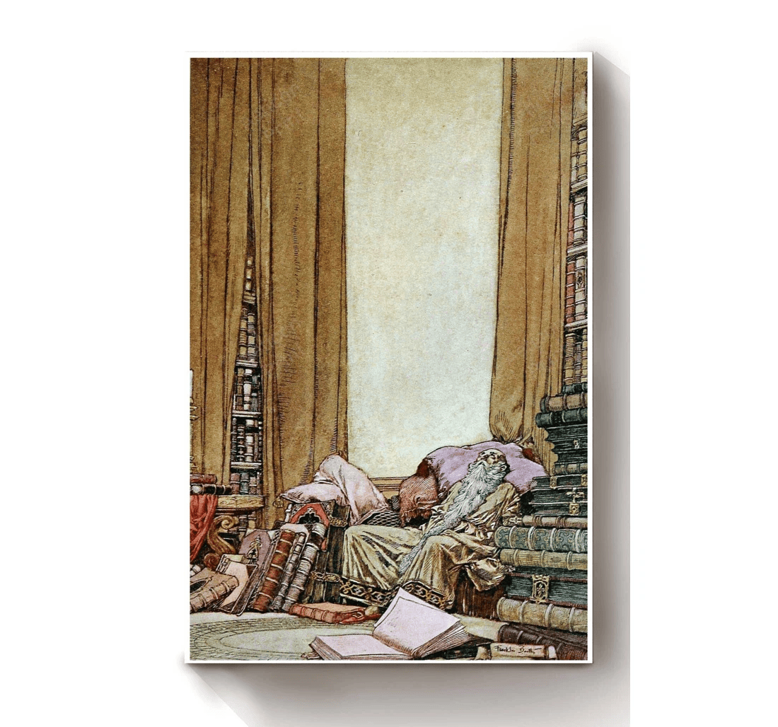 Poster, Canvas - The Flying Islands Of The Night Fairy Tales Illustration By Franklin Booth 03 Print Framed Wall Art