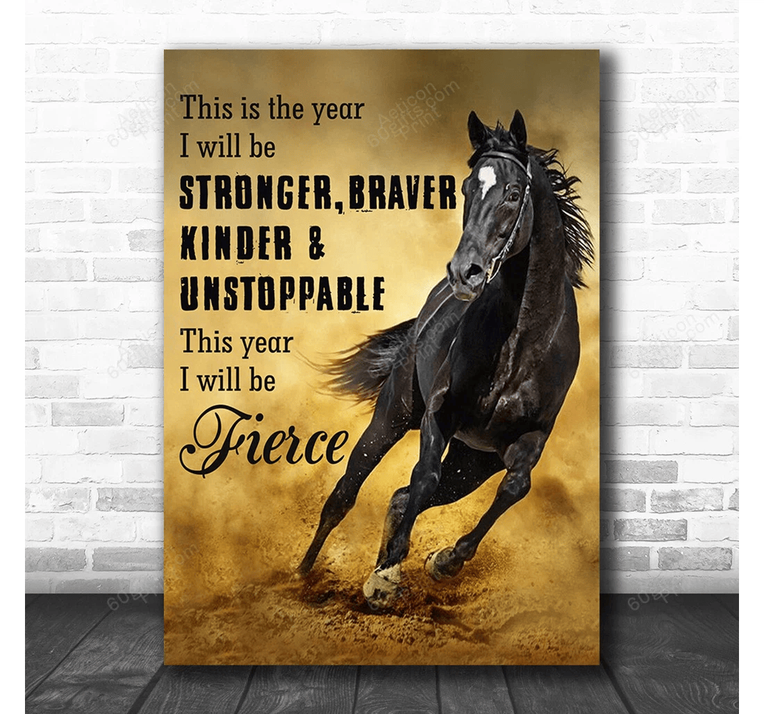 Poster, Canvas - The Year Horse Print Framed Wall Art