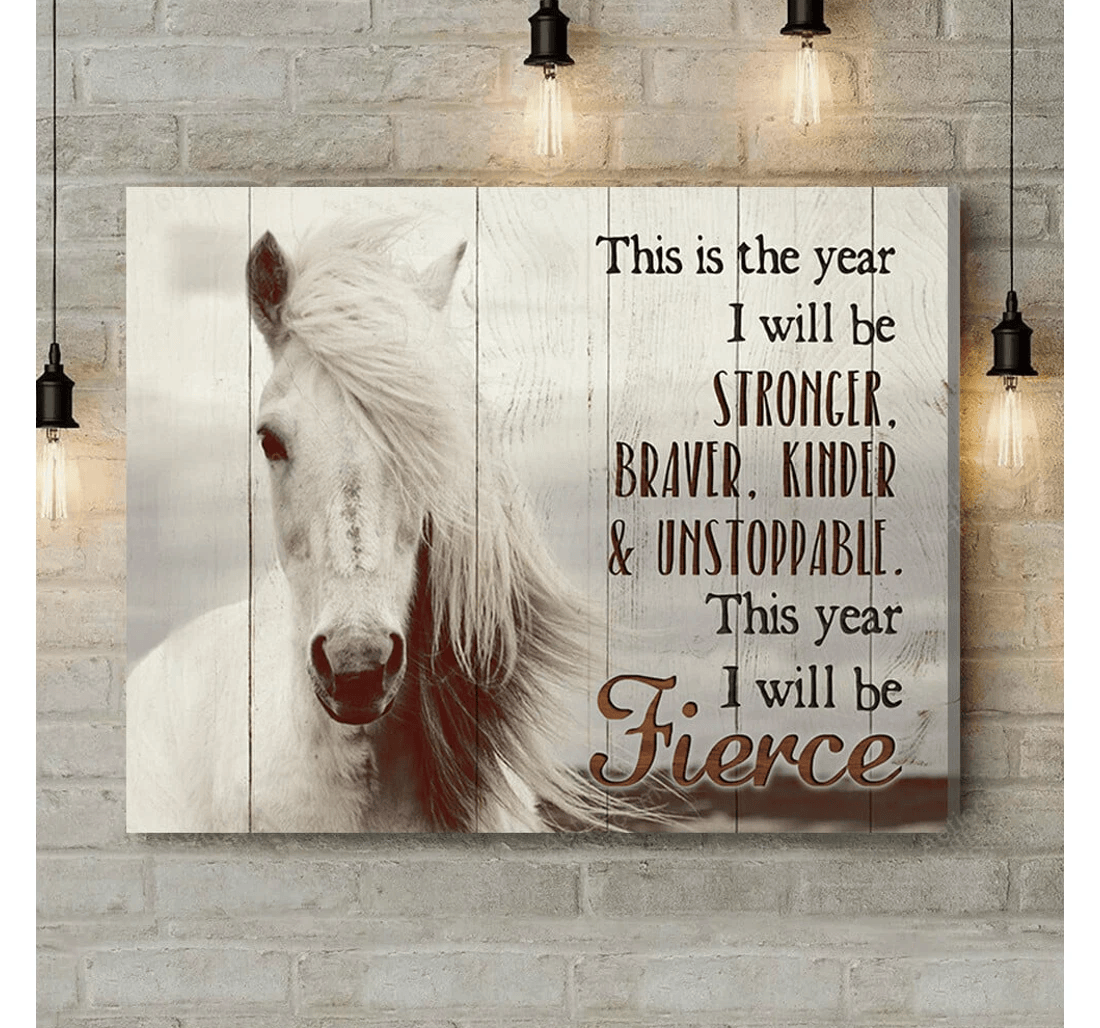 Poster, Canvas - This Is The Year Horse Print Framed Wall Art