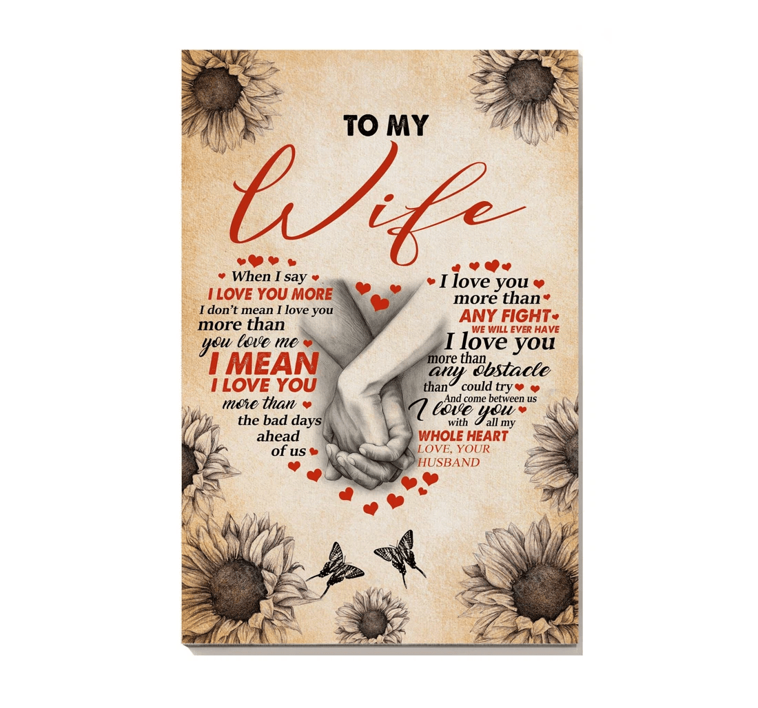 Poster, Canvas - Loving Letter From Husband To Wife Valentine Wedding 03 Print Framed Wall Art