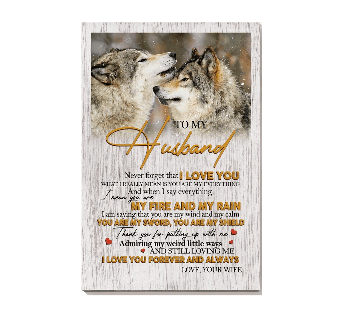 Poster, Canvas - Loving Letter From Wife To Husband Valentine Wedding Print Framed Wall Art