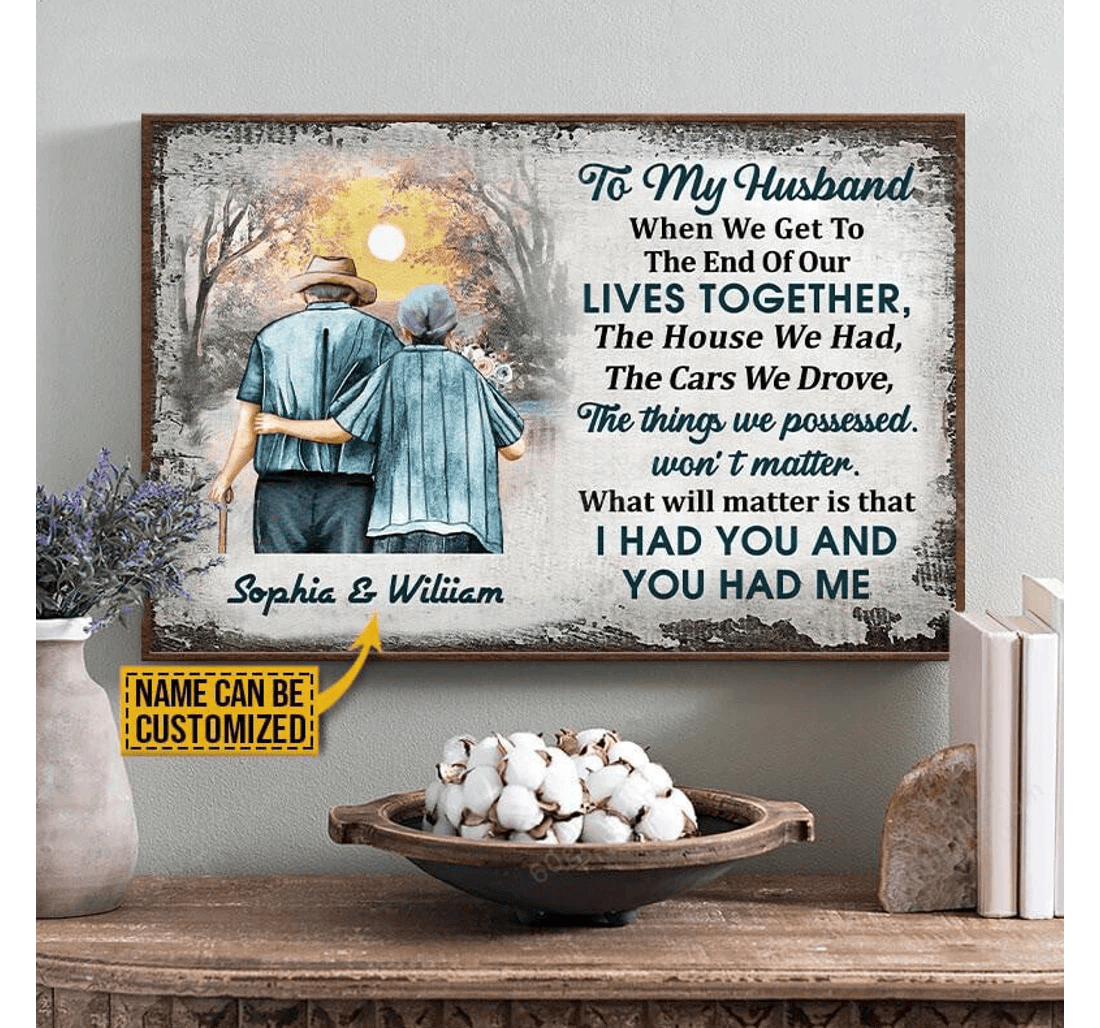 Poster, Canvas - Personalized Valentine's Day wife To Husband Wedding Customized Print Framed Wall Art