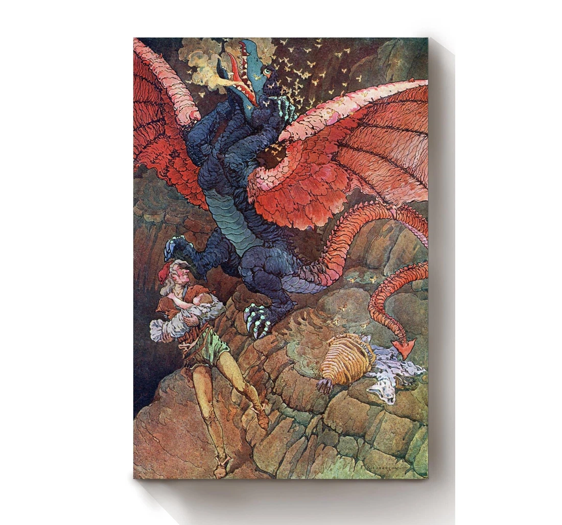 Poster, Canvas - The Queen Museum And Other Fanciful Tales Fairy Tales Illustration By Frederick Richardson 03 Print Framed Wall Art