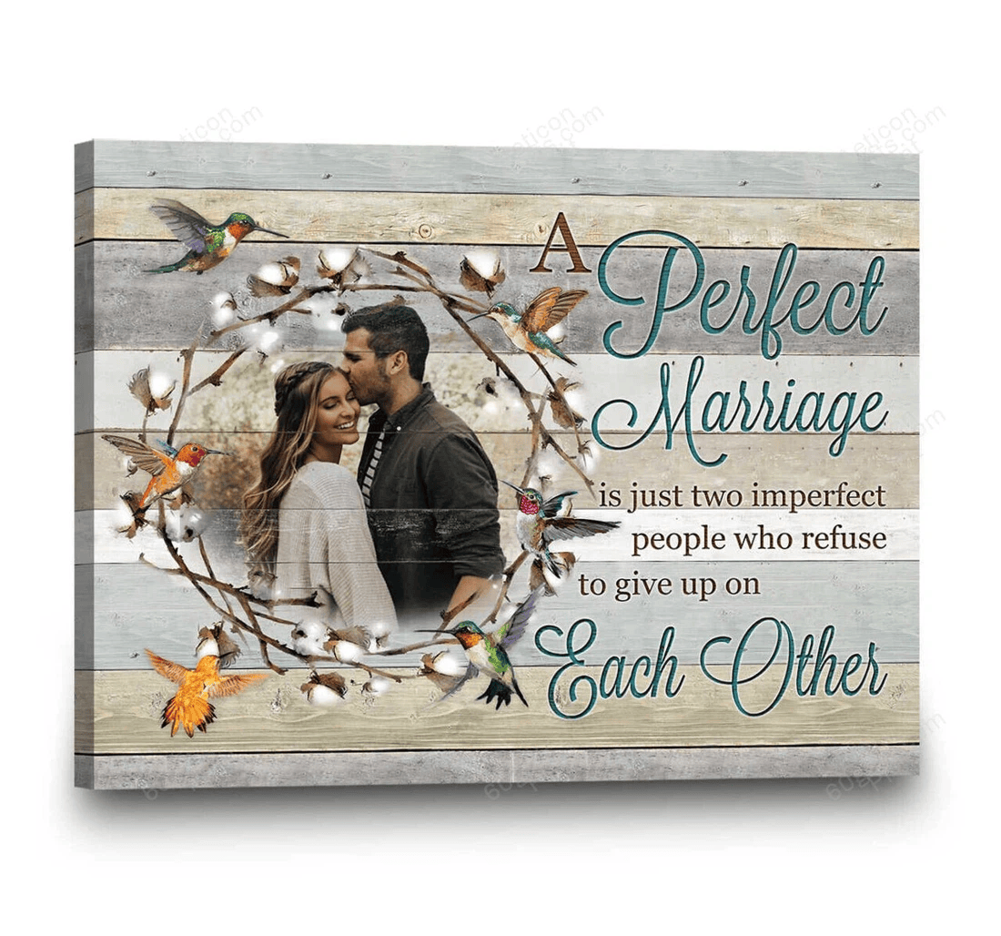 Poster, Canvas - Personalized Valentine's Day A Perfect Marriage Wedding Present Customized Print Framed Wall Art