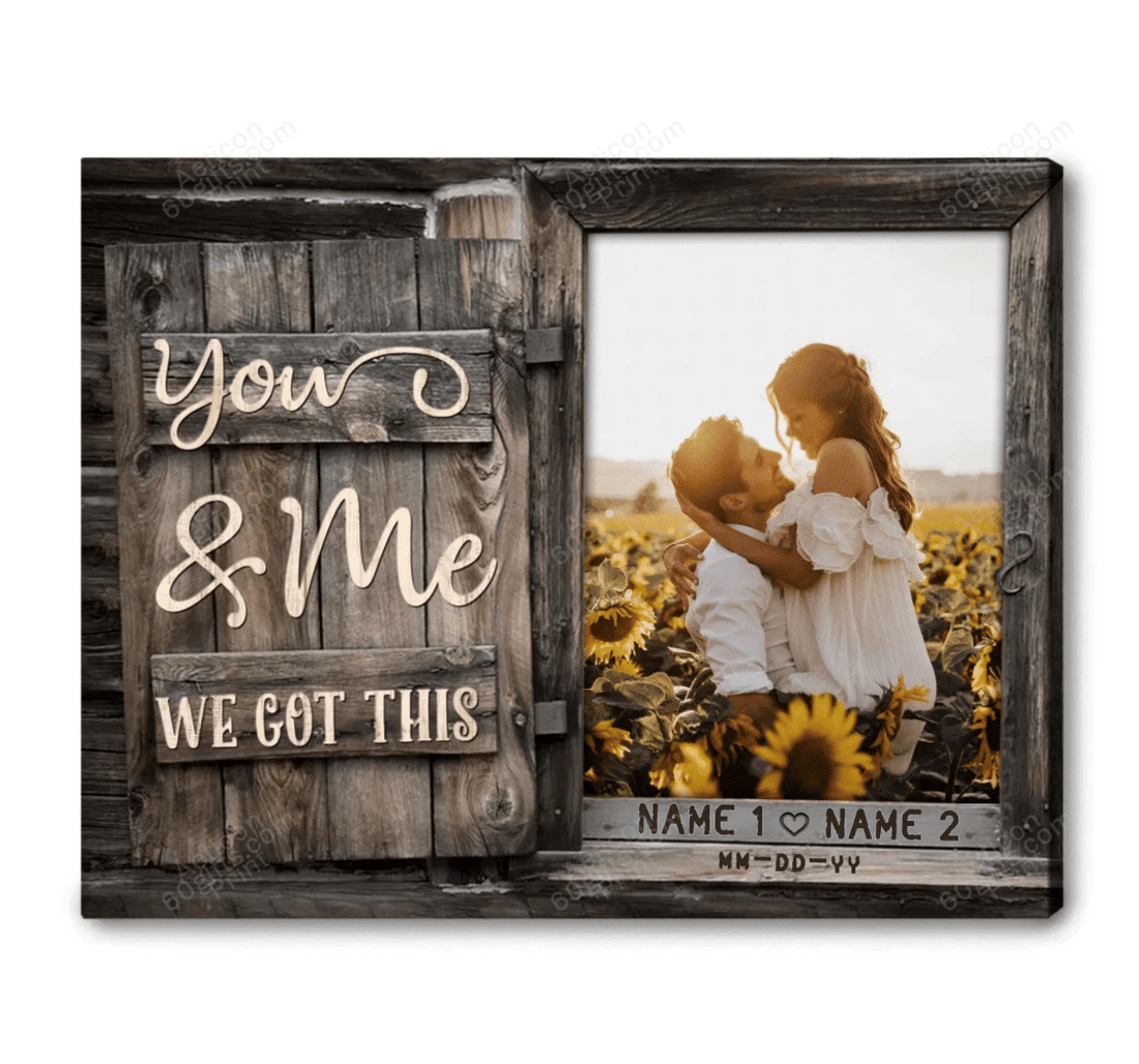 Poster, Canvas - Personalized Valentine's Day You And Me Wedding Present Customized Print Framed Wall Art