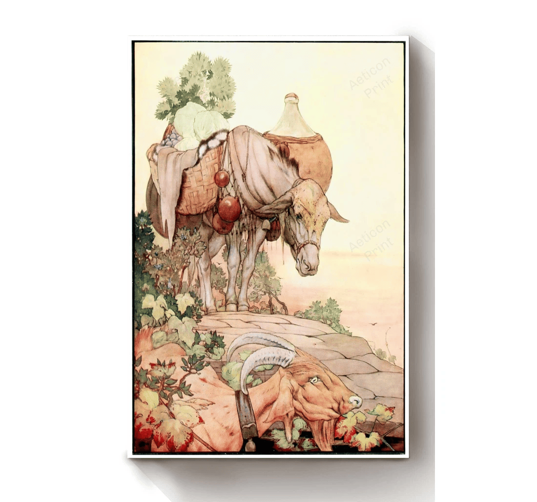 Poster, Canvas - Fairy Tales Illustrations By Edward Detmold 10 Print Framed Wall Art