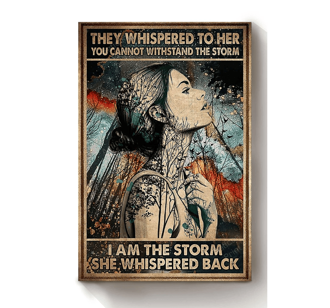 Poster, Canvas - She Whispered To Her Tattoos Artist Tattoo Idea Tattoo Tattoos Shop Print Framed Wall Art