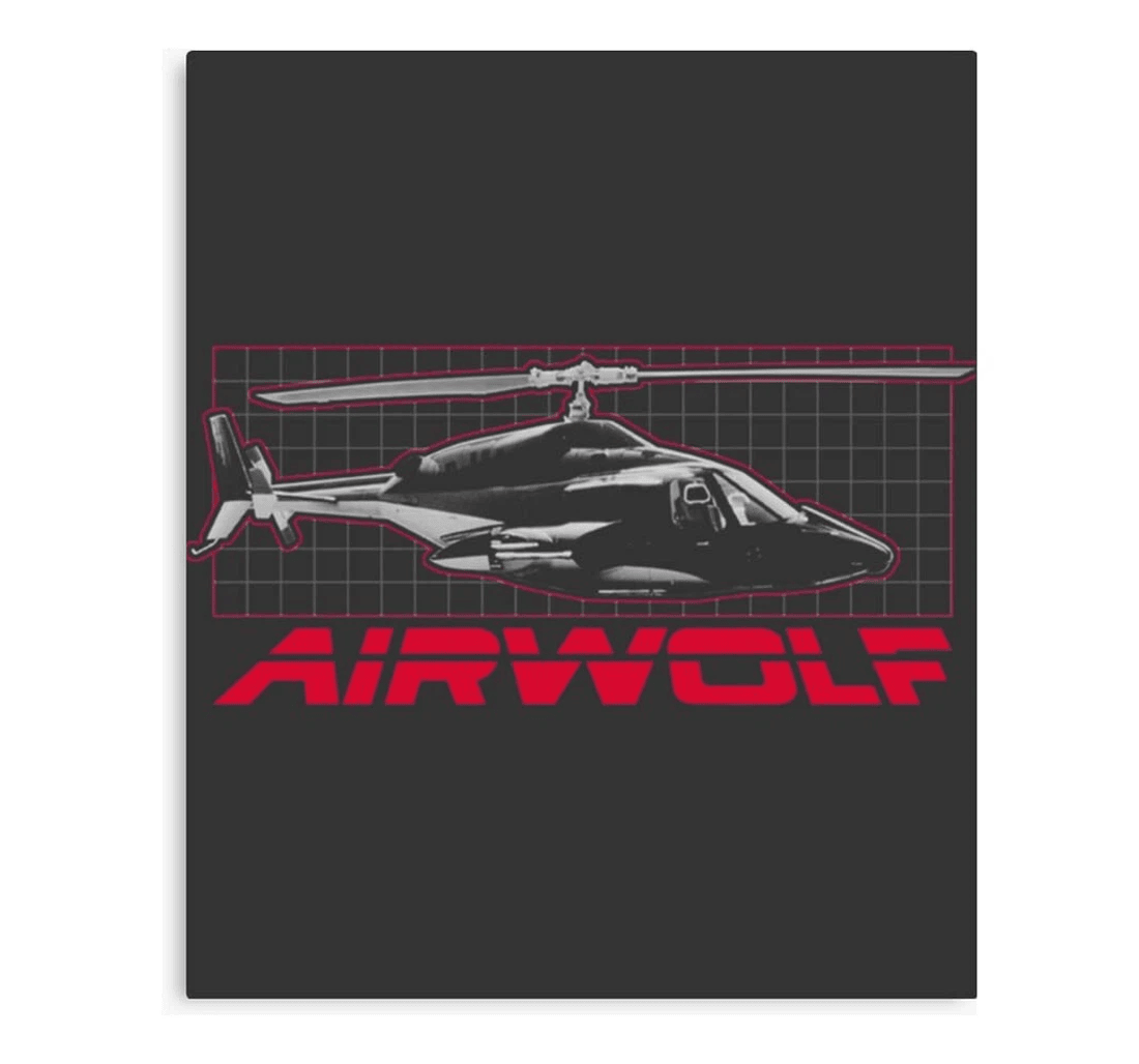 Poster, Canvas - Airwolf Large Trendy Print Framed Wall Art