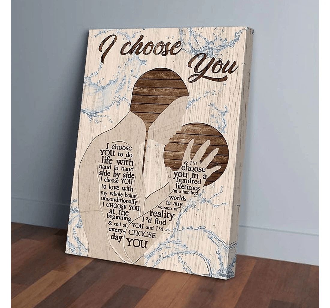 Poster, Canvas - I Choose You To Do Life With Hand In Hand Water Polo Print Framed Wall Art