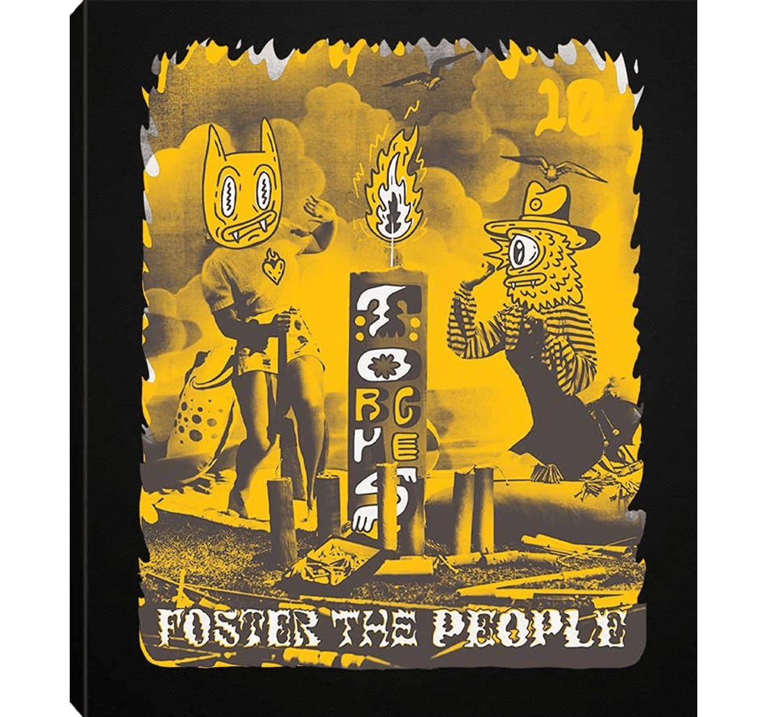 Poster, Canvas - Foster The People Torches 10 Year Deluxe Quotes Print Framed Wall Art