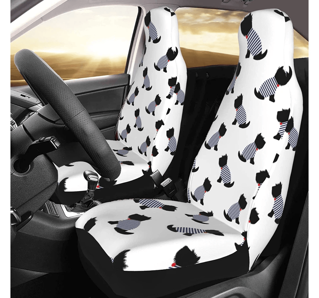 Scottish Terrier In A Sailor T Shirt Super Universal Front Car Seat Cover