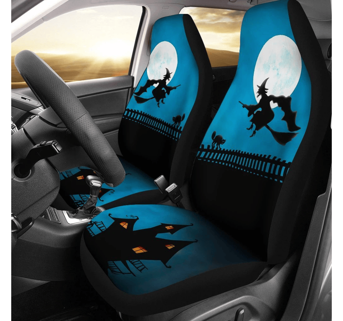 Haunted Halloween Witch Universal Front Car Seat Cover