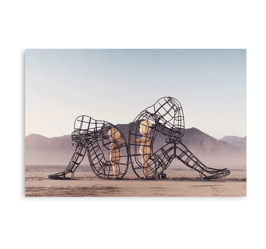 Poster, Canvas - Burning Man Inner Child Photography Cute Trendy Living Print Framed Wall Art