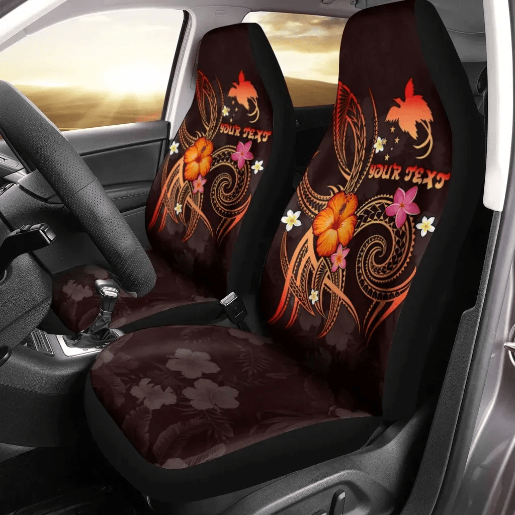 Personalized Papua New Guinea Polynesian Personalised Legend Papua New Guinea Red Bn Universal Front Car Seat Cover