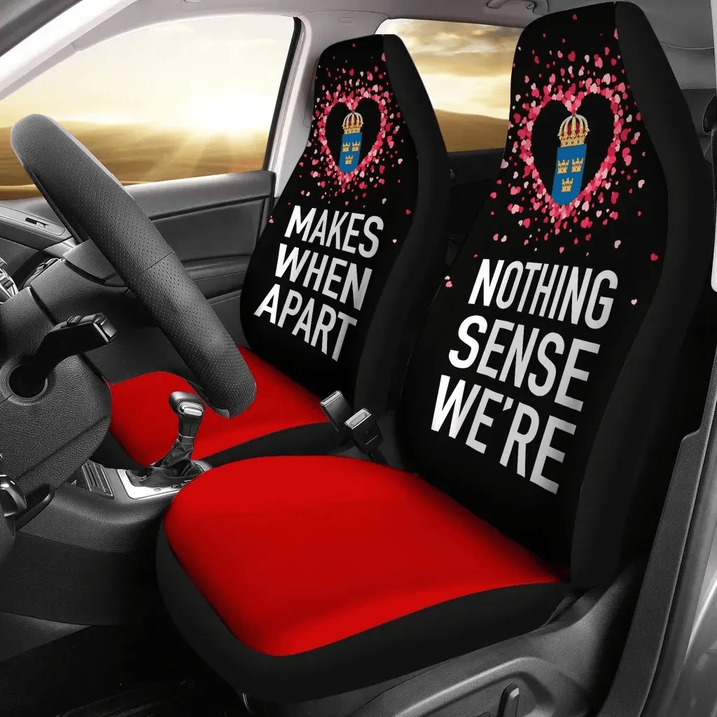 Personalized Sweden Couple Valentine Nothing Make Sense Two A Universal Front Car Seat Cover