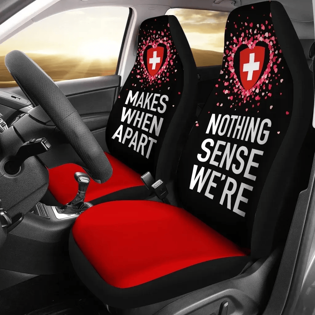 Personalized Switzerland Couple Valentine Nothing Make Sense Two A Universal Front Car Seat Cover