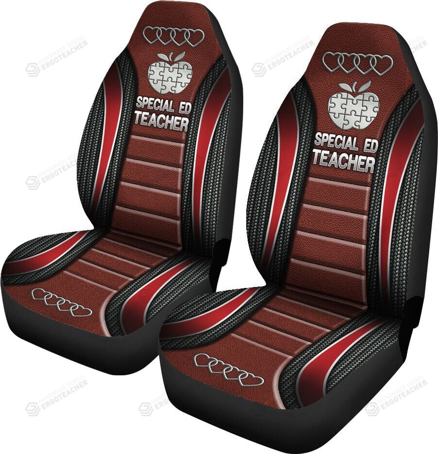 Personalized Special Ed Teacher Apple Universal Front Car Seat Cover