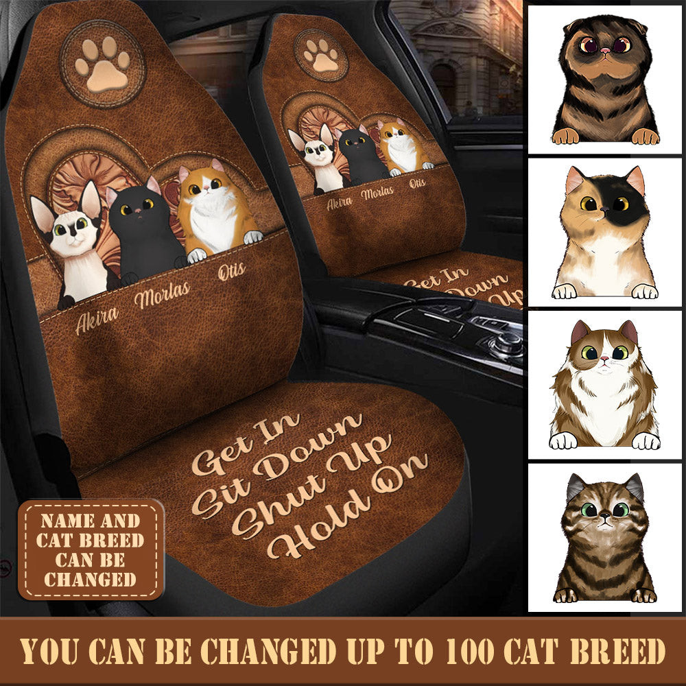 Personalized Cat Heart Personalized Custom Trendy Pet Universal Front Car Seat Cover