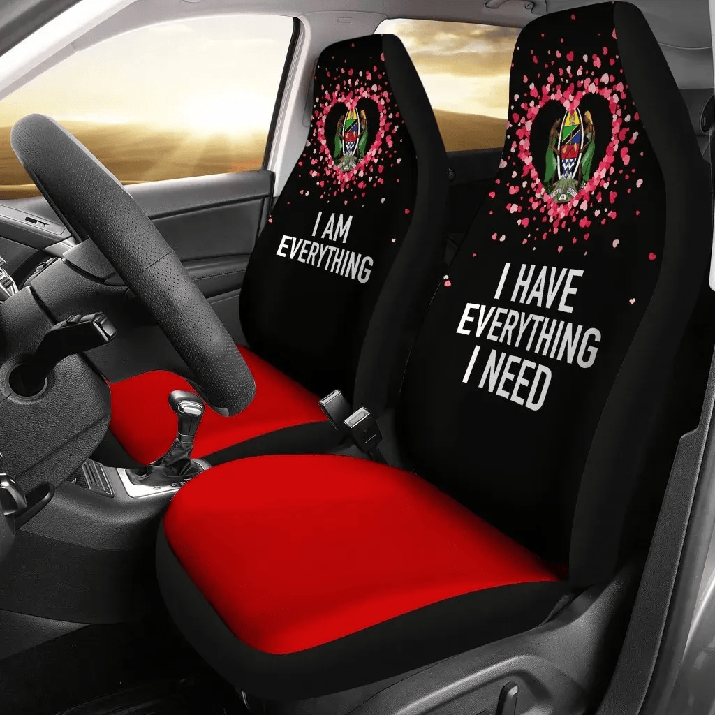 Personalized Tanzania Couple Valentine Everthing I Need Two A Universal Front Car Seat Cover