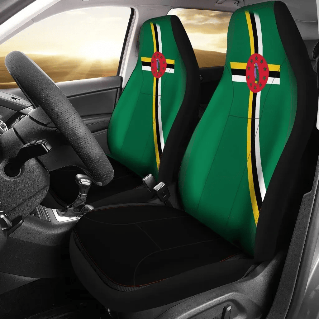 Personalized Dominica Special Flag A Universal Front Car Seat Cover