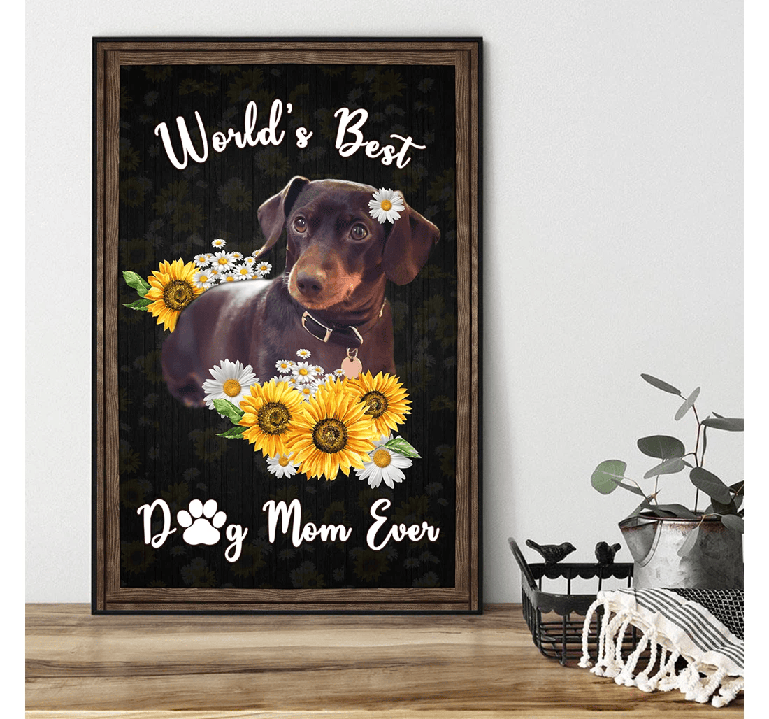 Poster, Canvas - Mother's Day Best Dog Mom Ever Print Framed Wall Art